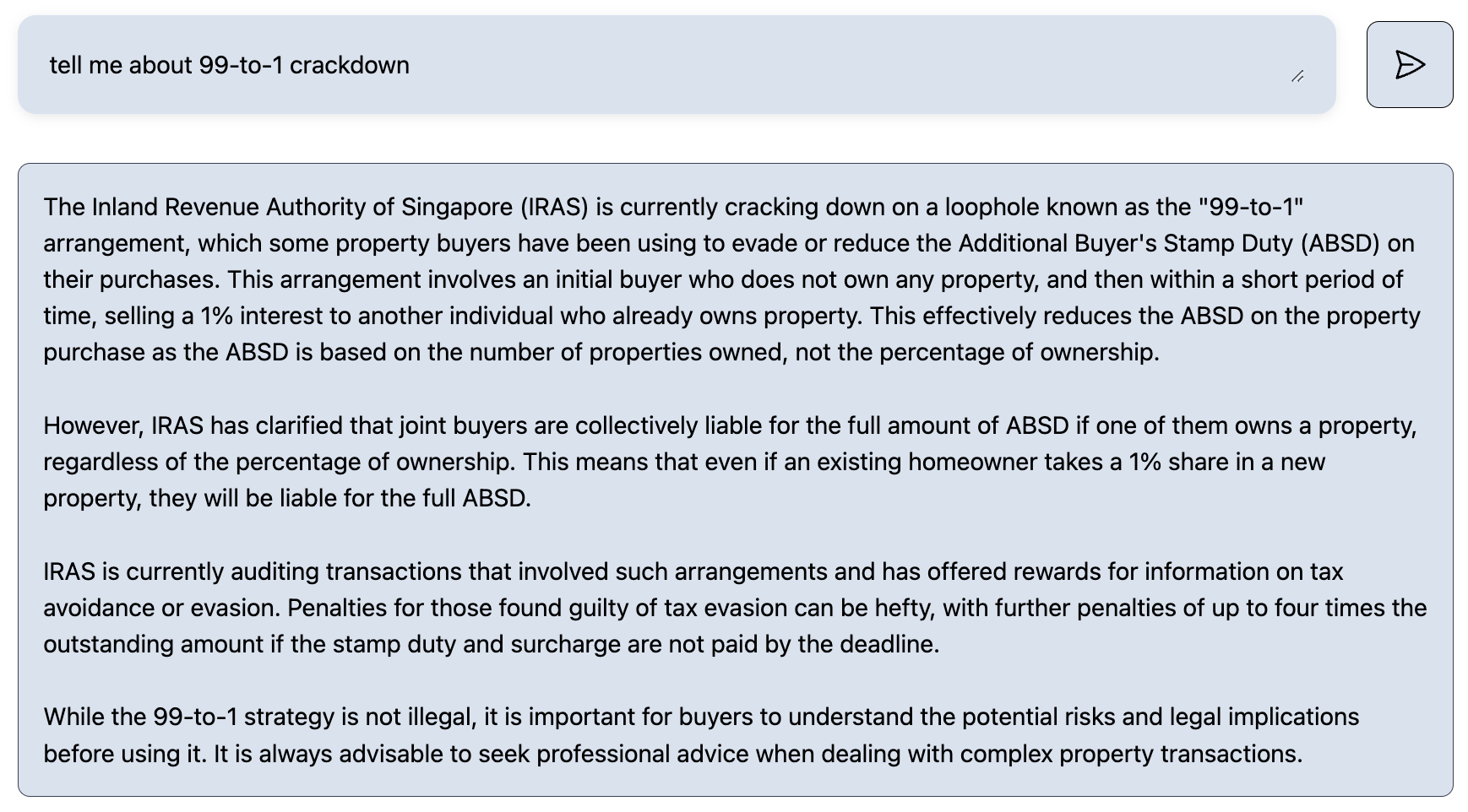 Complete understanding of the issue and IRAS’s response